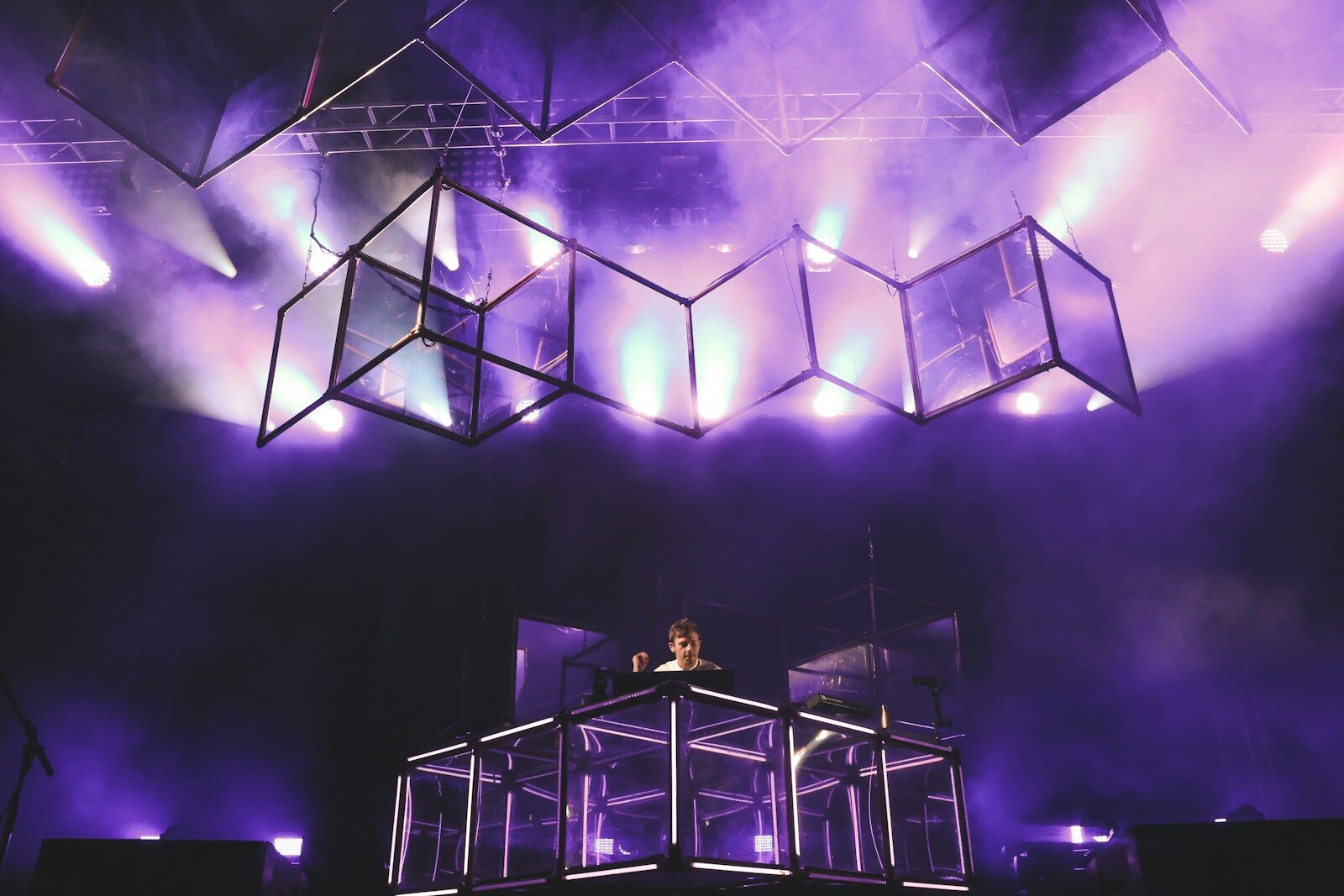 blue and white lighted building